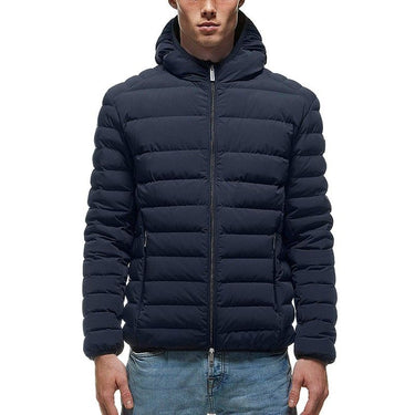 Blue Ultra Light Down Jacket with Cover Mask